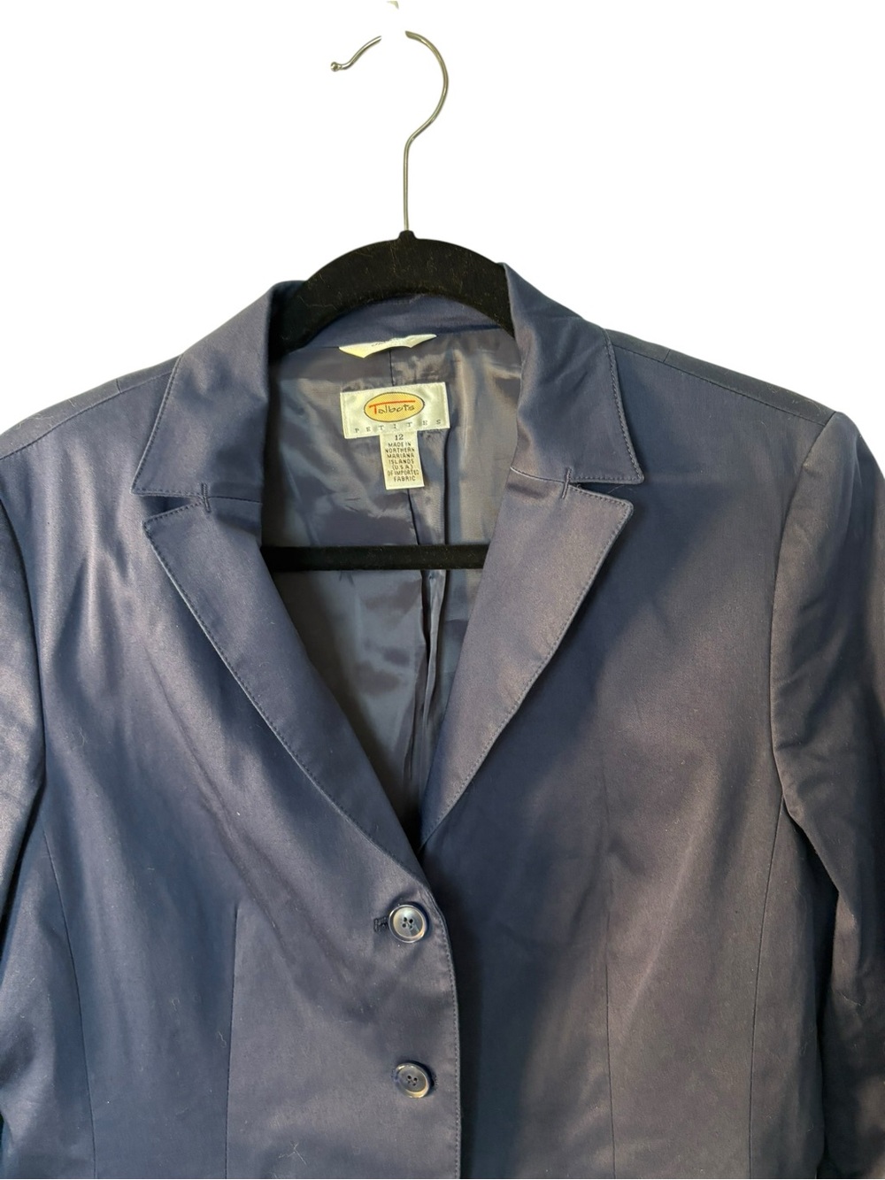 Talbots Navy Classic Two-Button Blazer - Picture 5 of 8